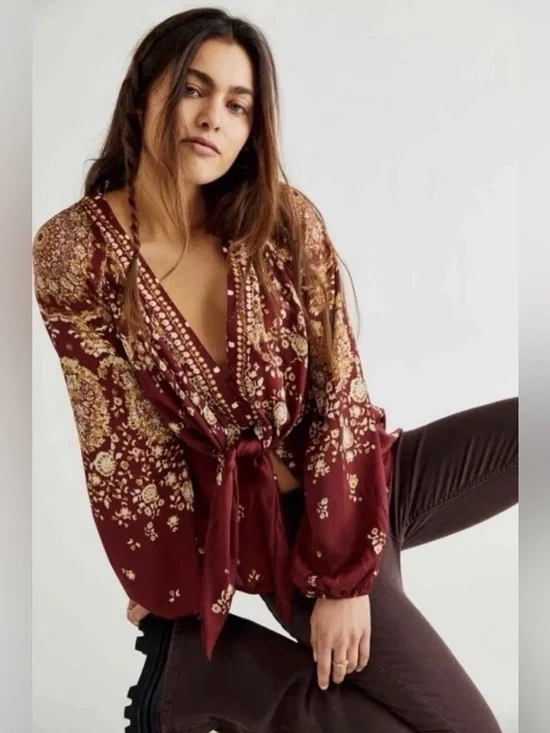 Free People Run Free Blouse size Small - Picture 1 of 6